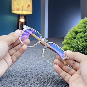 Transparent Wooden Bluecut White Frame