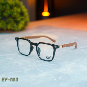 Transparent Wooden Bluecut Black Frame